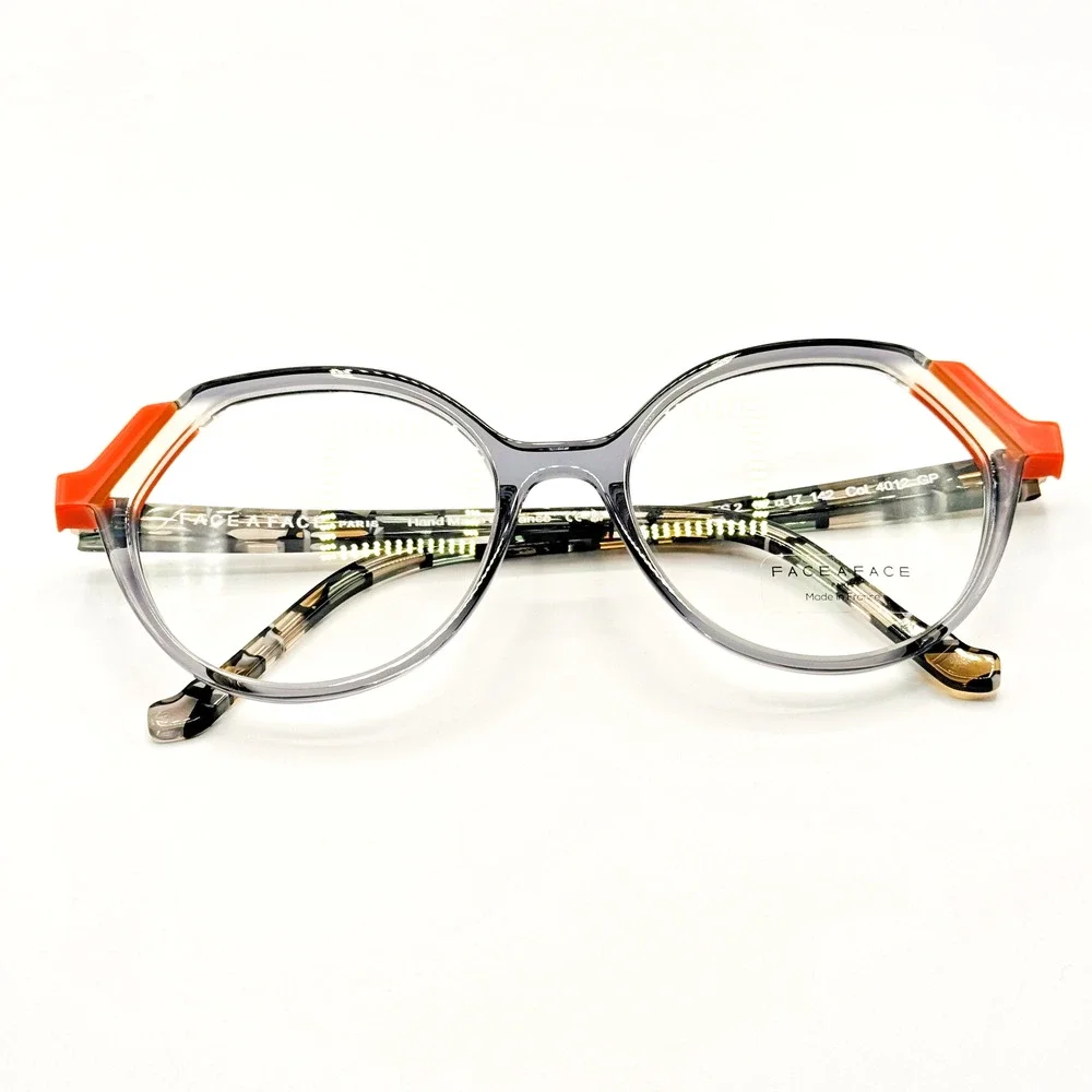 Face a Face Eyeglass Frames MOVES 2 4012 Blue Gray Handmade Frame 52-17-142 NEW